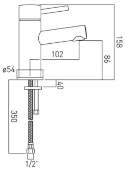 Vado Zoo bateria umywalkowa z korkiem chrom ZOO-100/CC-C/P