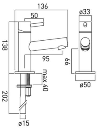 Vado Zoo bateria umywalkowa mini chrom ZOO-100M/SB-C/P