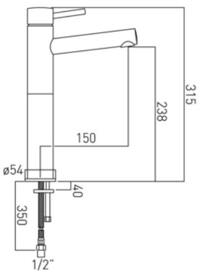 Vado Zoo bateria umywalkowa wysoka chrom ZOO-100E/SB-C/P