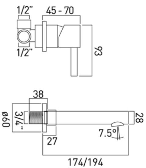 Vado Zoo bateria umywalkowa podtynkowa perlator chrom ZOO-109S-C/P