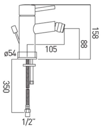 Vado Zoo bateria bidetowa z korkiem chrom ZOO-110-C/P