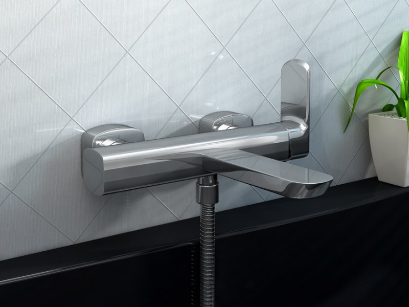 Kohlman Foxal bateria wannowa ścienna chrom QW110F