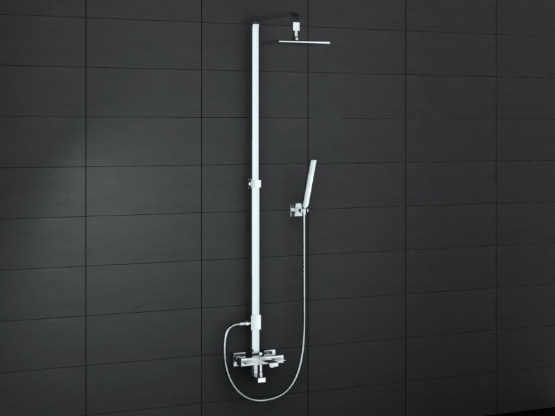 Kohlman Excelent zestaw prysznicowy z deszczownicą i wylewką chrom QW277H