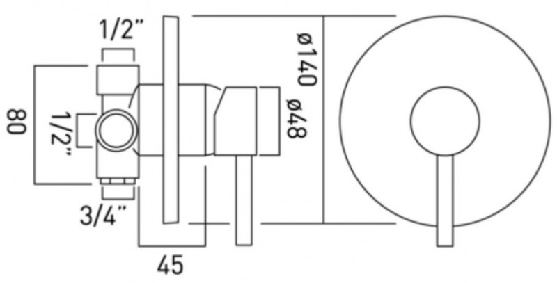 Vado Zoo bateria prysznicowa podtynkowa chrom ZOO-145/RO-C/P