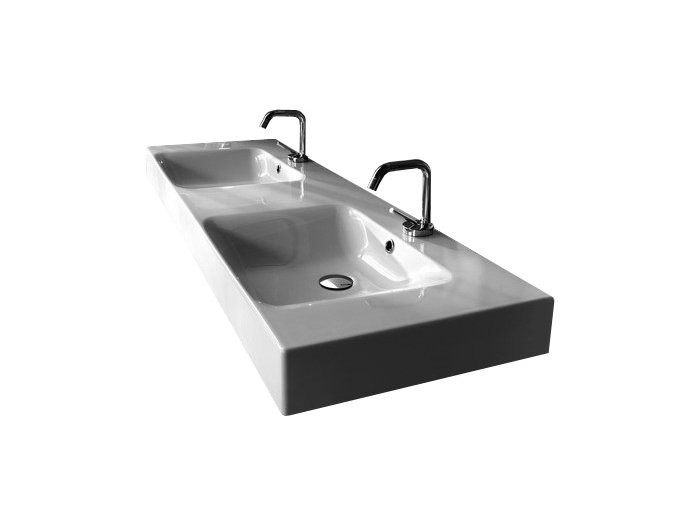 Kerasan Cento umywalka podwójna 140x45 biały 3536