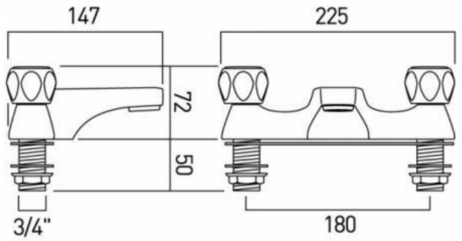Axces by Vado Astra bateria wannowa dwuotworowa chrom AX-AST-137/CD-CP