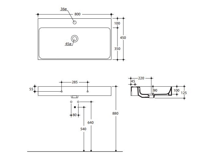 Kerasan Cento umywalka 80x45 biały 3533