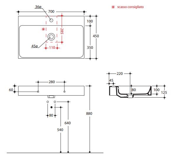 Kerasan Cento umywalka 70x45 biały 3532