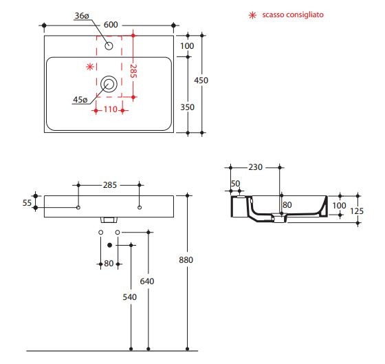 Kerasan Cento umywalka 60x45 biały 3531