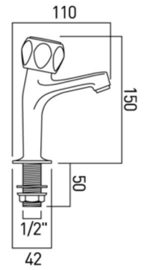Axces by Vado Astra para baterii kuchennych zlewozmywakowych z podwyższonym korpusem chrom AX-AST-156/CD-CP