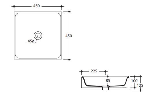 Kerasan Cento umywalka stawiana na blat 45x45 biały 3544