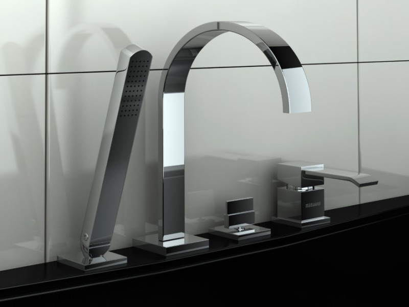 Kohlman Axis bateria wannowa 4-otworowa chrom QB244N