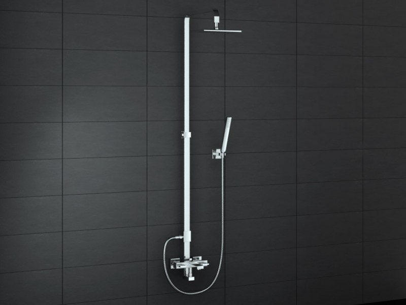 Kohlman Nexen zestaw prysznicowy z deszczownicą i wylewką chrom QW277U