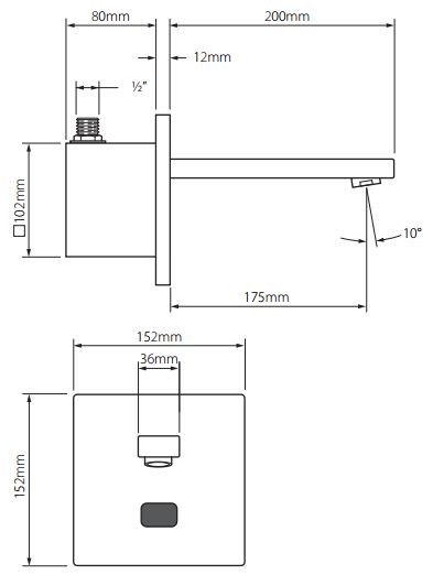 Vado I-tech bateria umywalkowa podtynkowa sensoryczna bezdotykowa chrom IR-109/NOT-C/P