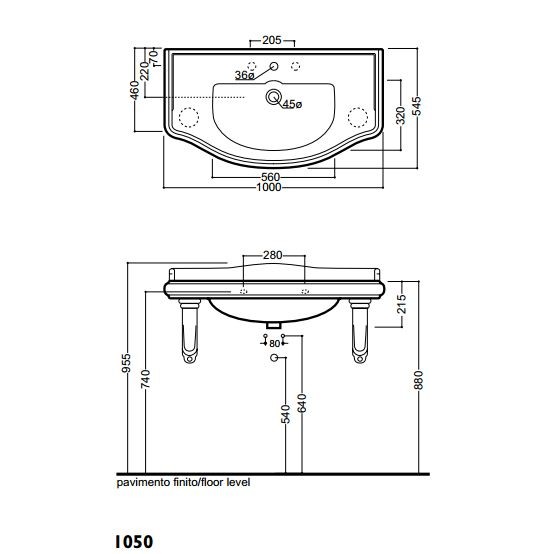 Kerasan Retro konsola pod umywalkę 100 biały 107901