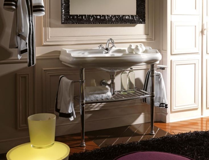 Kerasan Retro stelaż z półką nogi pod umywalkę 100 chrom połysk 730090