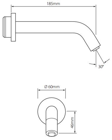 Vado I-tech bateria umywalkowa sensoryczna bezdotykowa chrom IR-WSPOUT-C/P