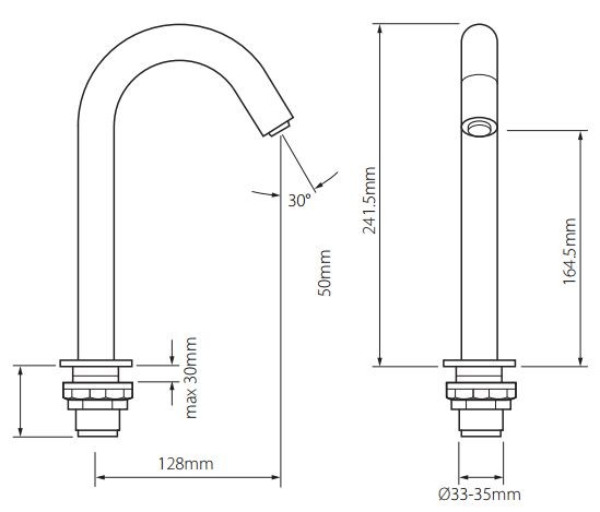 Vado I-tech wylewka sensoryczna bezdotykowa chrom IR-DSPOUT-C/P