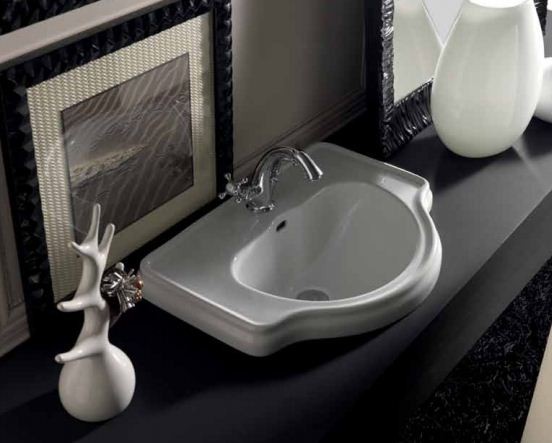 Kerasan Retro umywalka wpuszczana w blat 62x46 biały 1030