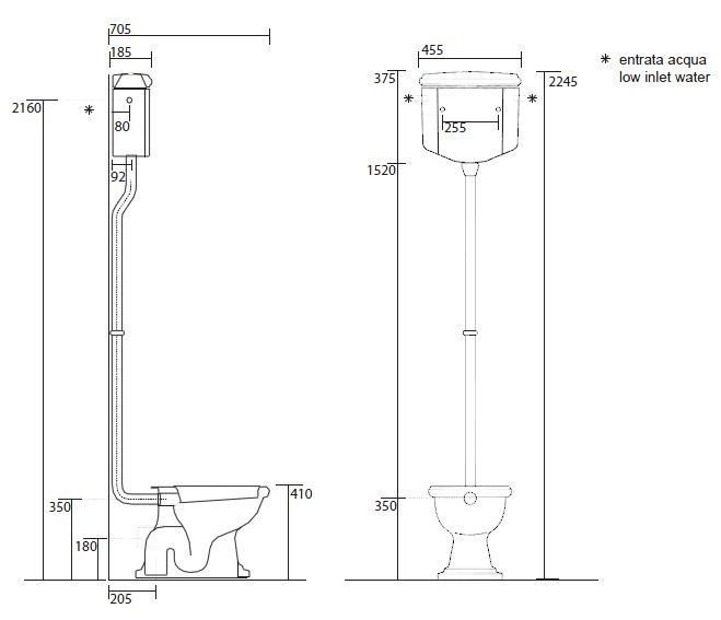Kerasan Retro rura łącząca górnopłuk z muszlą chrom 754790