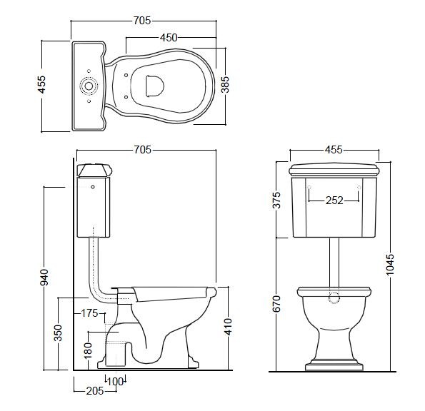 Kerasan Retro mechanizm do spłuczki dolnopłuk chrom 751390