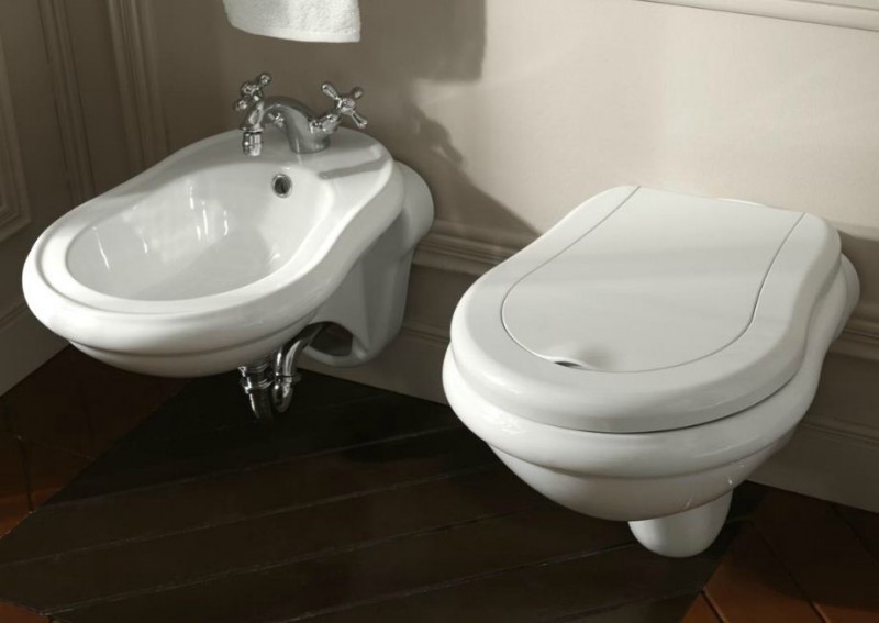 Kerasan Retro deska wolnoopadająca biały duroplast zawias brąz bronzo 108401