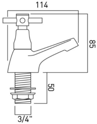 Axces by Vado Vecta para baterii wannowych chrom AX-VEC-136/CD-CP
