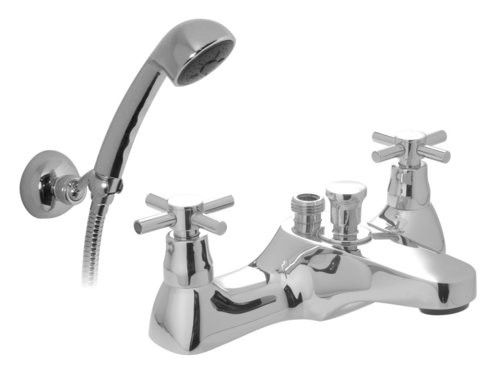 Axces by Vado Vecta bateria wannowa dwuotworowa z zestawem prysznicowym chrom AX-VEC-130/CD+K-CP