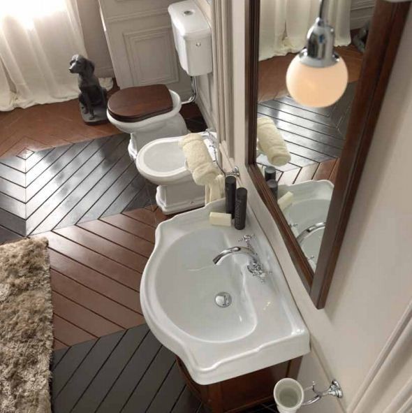 Kerasan Retro deska wolnoopadająca drewniana orzech zawias złoty oro 108740