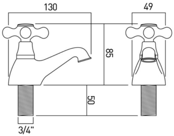 Axces by Vado Victoriana para baterii wannowych chrom AX-VIC-106/CD-CP