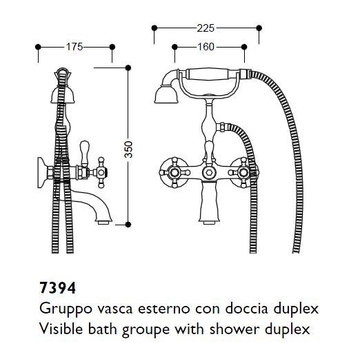Kerasan Retro bateria wannowa dwuuchwytowa z zestawem brąz bronzo 739493