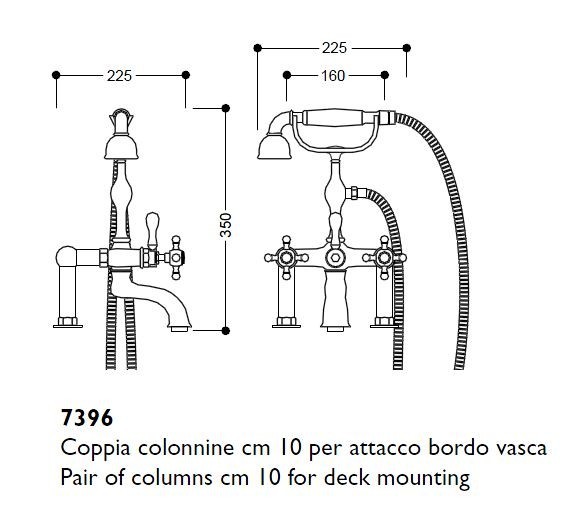 Kerasan Retro kolanka sztorcowe do baterii wannowej złoty 739691