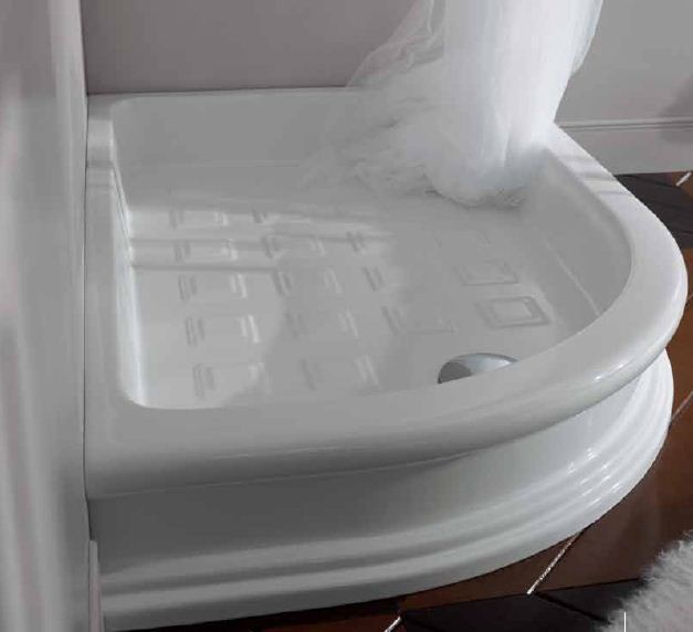 Kerasan Retro brodzik półokrągły ceramiczny prawy 80x120 DX biały 1332