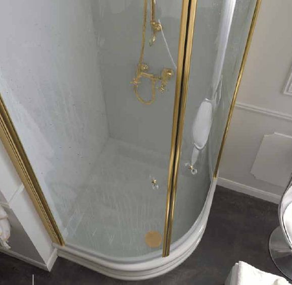 Kerasan Retro brodzik półokrągły ceramiczny prawy 80x120 DX biały 1332