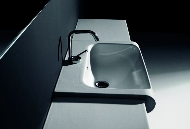 Kerasan Agua Libre Inka Project umywalka półblatowa 60x40 czarny mat 341131