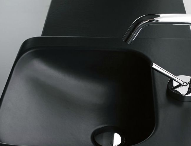 Kerasan Agua Libre Inka Project umywalka półblatowa 60x40 czarny mat 341131