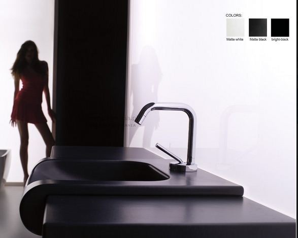 Kerasan Agua Libre Inka Project umywalka półblatowa 60x40 czarny 341104