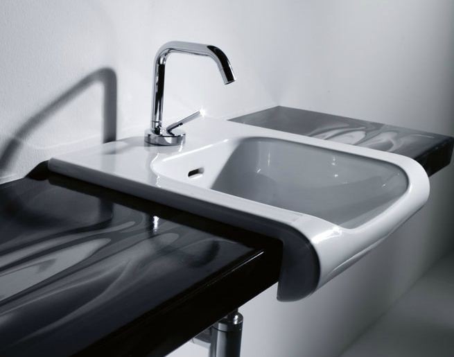 Kerasan Agua Libre Inka Project umywalka półblatowa 40x40 czarny mat 341231