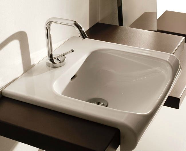 Kerasan Agua Libre Inka Project umywalka półblatowa 40x40 czarny mat 341231