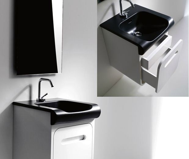 Kerasan Agua Libre Inka Project umywalka półblatowa 40x40 czarny  341204