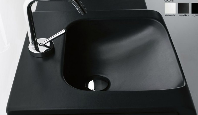 Kerasan Agua Libre Inka Project umywalka półblatowa 40x40 czarny  341204