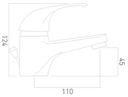 Axces by Vado Matrix bateria umywalkowa z korkiem chrom AX-MAT-100-CP