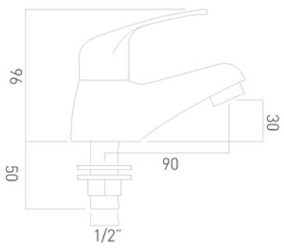 Axces by Vado Matrix para baterii umywalkowych chrom AX-MAT-106-CP