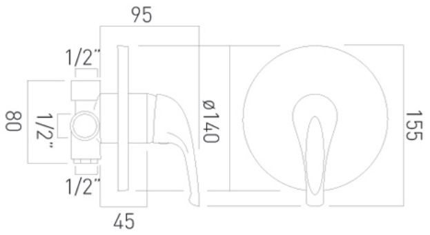 Axces by Vado Matrix bateria prysznicowa podtynkowa chrom AX-MAT-145A-CP