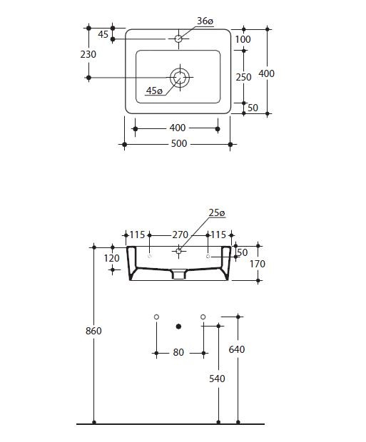 Kerasan Ego umywalka 50x40 biały 3241