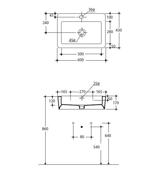 Kerasan Ego umywalka 60x43 biały 3242
