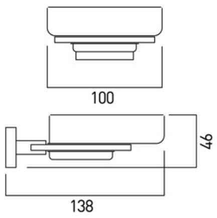 Vado Level mydelniczka szklana wisząca chrom LEV-182-C/P