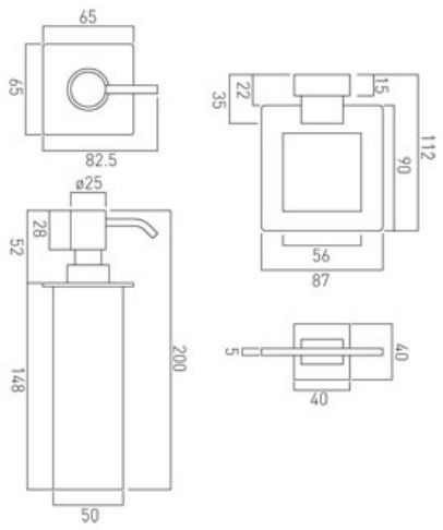 Vado Level dozownik do mydła w płynie chrom LEV-182B-C/P
