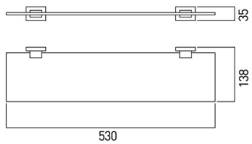 Vado Level półka szklana 53cm chrom LEV-185-C/P
