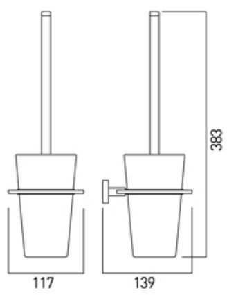 Vado Level szczotka WC chrom LEV-188-C/P